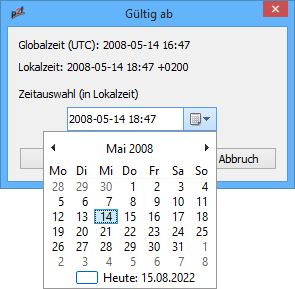 Dialog für ein Datum