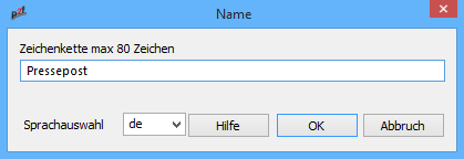 Dialog für sprachabhängige Zeichenkette