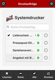 App wartende Druckaufträge