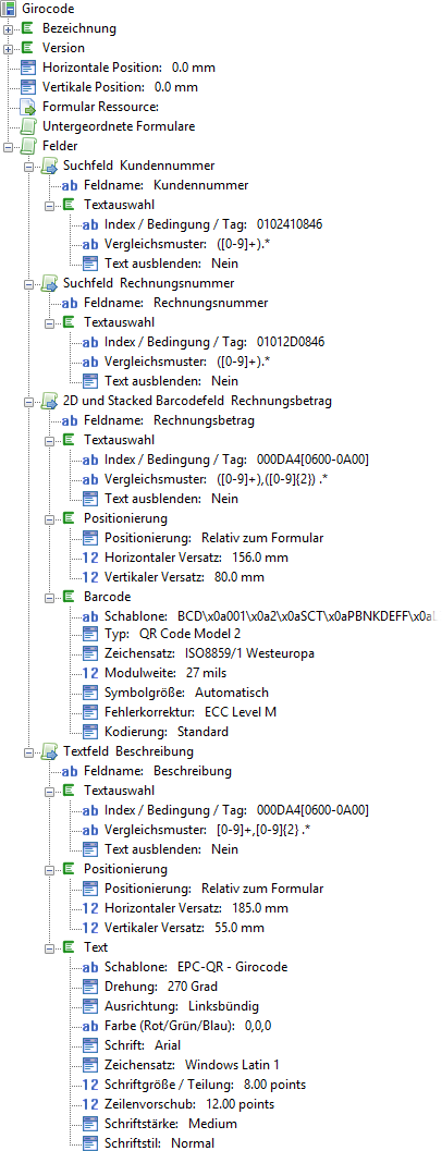 Das Formular 'Girocode'