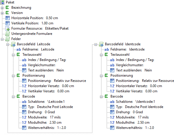 Formular Aufkleber Postpaket