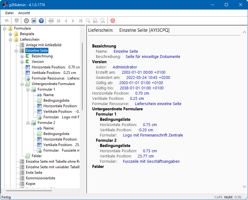 Formular Lieferschein